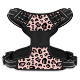 Arnés Rnivvi sin tirones leopardo rosa XL para paseos nocturnos