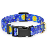 Collar Rnivvi para perros grandes con Noche Estrellada de Van Gogh, ideal para paseos