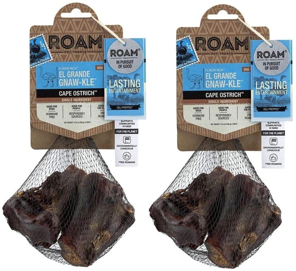ROAM Avestruz Gnaw-kle Hueso Grande: sabor ahumado y masticación duradera para perros grandes