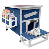 Rockever casa-gato-exterior-grande refugio duradero para gatos al aire libre