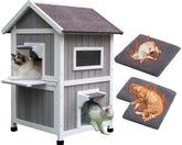 Rockever casa-gato exterior, refugio espacioso para felinos al aire libre.