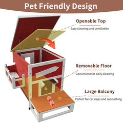 Rockever-casa-gatos-interior-amplio, ofrece espacio cómodo para gatos.