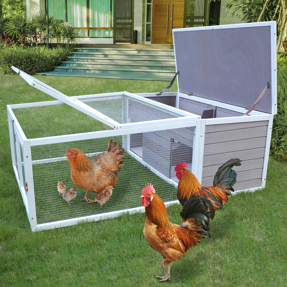 Rockever cobertizo gallinas con run y casa impermeable para exterior.