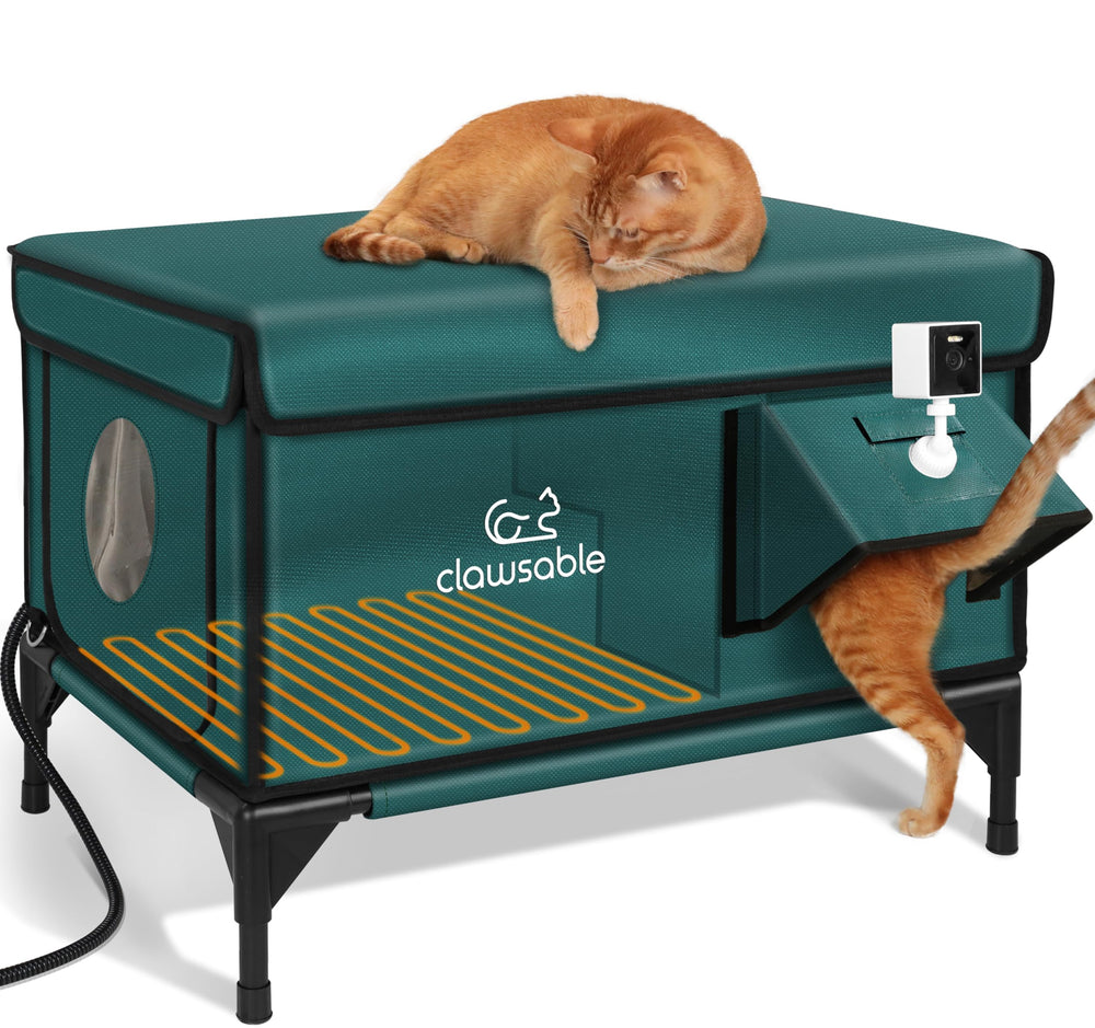 Rolimate casa-gato-caliente-indestructible ofrece refugio cálido para exteriores.