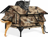 Casa para gatos Rolimate exterior camuflaje desertico protege contra climas adversos.