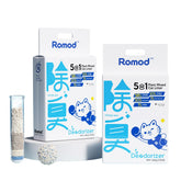 Romod 2Bags: arena para gatos 5-en-1 con tofu, grumos rápidos.