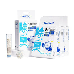 Romod 4Bags arena tofu empaque practico para rellenar facilmente la caja de arena.