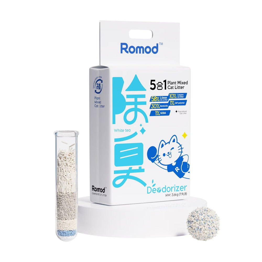 Romod arena de tofu con aglomeración rápida para gatos, limpieza más sencilla.
