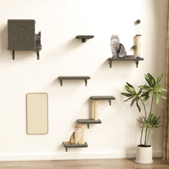 ROMSPRI estanterías de pared para gatos con puente, ideal para trepar.