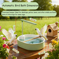 ROOJUNE bebedero-aves-diseño-espacioso para varias aves que juegan y se bañan