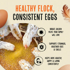 Roosty's Gold Dust: ingredientes clave visibles para una alimentación avícola equilibrada