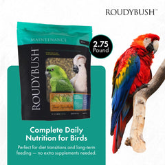 RoudyBush etiqueta clara, alimento 100% comestible para ave mediano