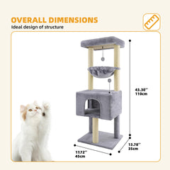 Roypet Arbol Gatos 43-3 casita: refugio cómodo para siestas tranquilas.