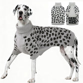 ROZKITCH suéter para perro grande, cuello alto gris, ideal para paseos en frío.