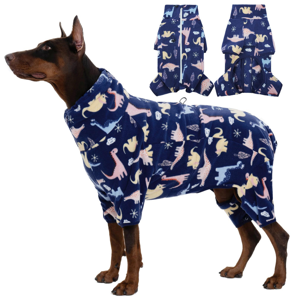 ROZKITCH pijama para perro grande polar frontal mantiene cálido el torso durante paseos