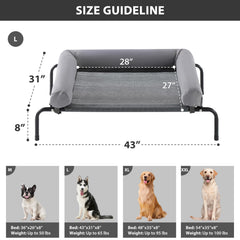 Cama para perro elevada con malla Teslin, ventilación que ayuda a mantenerlo fresco.