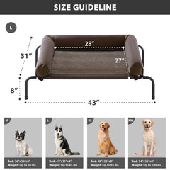 Cama RRPETHOME elevada con malla transpirable para ventilación.