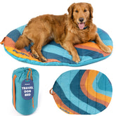 Cama de viaje Rubyloo para perros, plegable en turquesa.