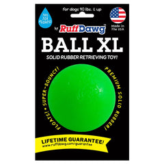 Ruff Dawg Ball XL en rosa neón, atractiva durante sesiones intensas de juego.