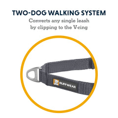 Ruffwear acoplador doble para dos perros caminando juntos mejora la experiencia.