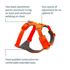 Ruffwear Front Range arnés con acolchado de espuma para caminatas largas