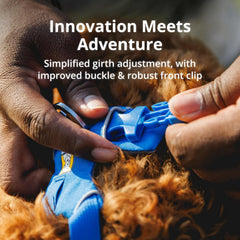 Arnés Ruffwear Front Range con ajuste de cuatro puntos para diversas morfologías.
