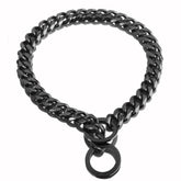 RUMYPET collar cadena cubana negro 11mm para perros pequeños, duradero y elegante.