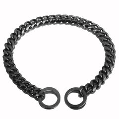 RUMYPET collar cubano negro 15mm para perros medianos, diseño seguro y estilizado.