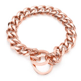 Collar RUMYPET rosa dorado 11mm con longitud de 22 pulgadas para perros activos.
