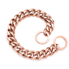Collar RUMYPET rosa dorado 15mm, acero inoxidable y acabado duradero.