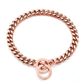 RUMYPET collar cadena oro rosa 11mm, 12 pulgadas, elegante y duradero.
