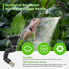 RUNWUSHENG humedificador para reptiles con tubería de 16 pies para instalación flexible.
