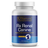 Rx Renal en botella, suplemento para perros que apoya la función renal.