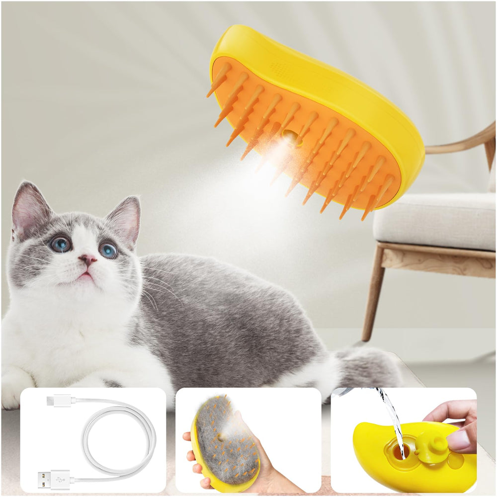 RXDTGYI cepillo de vapor para gatos, enfoque 3 en 1 para peinado y limpieza.