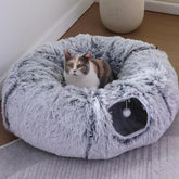 RYpetmia tunel-gato-acolchado-gris: descanso cómodo y seguro en casa