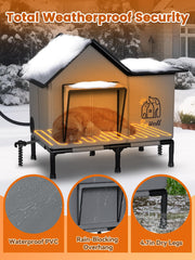 Rywell casa gato caliente exterior interior-termo: descanso cómodo y cálido para gatos.