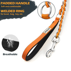 S-ETOVUS cadena metálica resistente para perros grandes, color naranja.