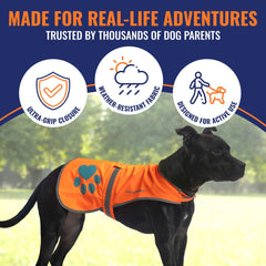 SafetyPUP XD chaleco reflectante impermeable, perfecto para lluvia ligera.