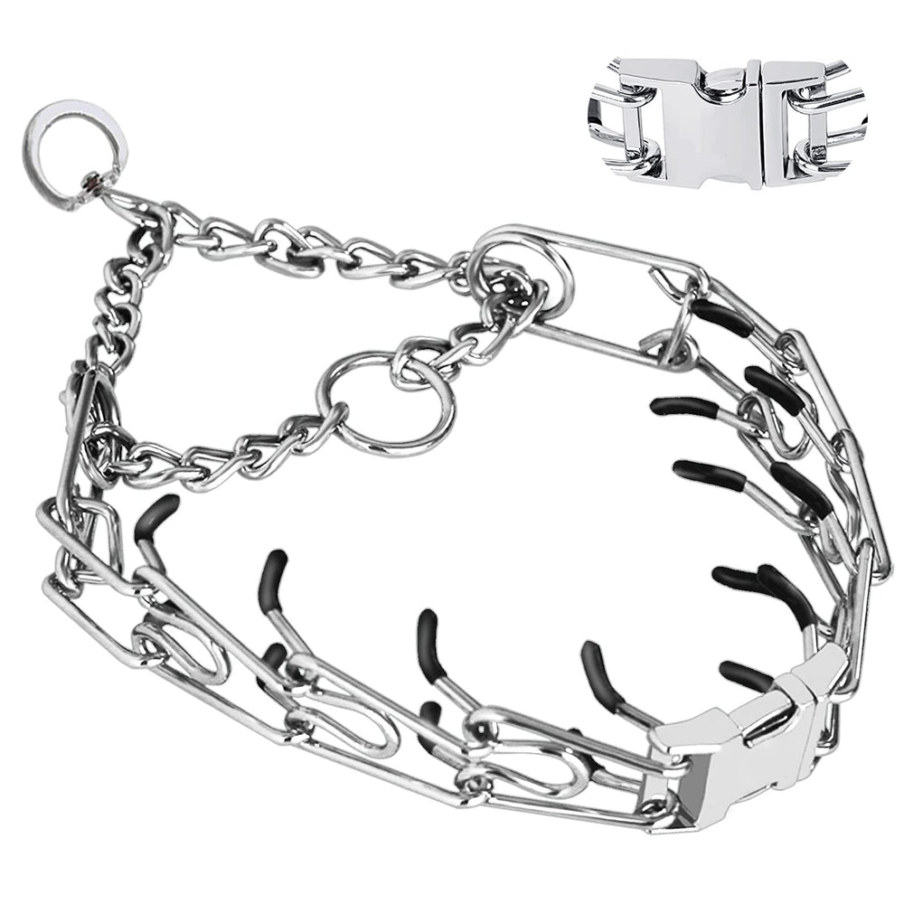 Collar Safiman con hebilla de liberación rápida para paseos seguros.