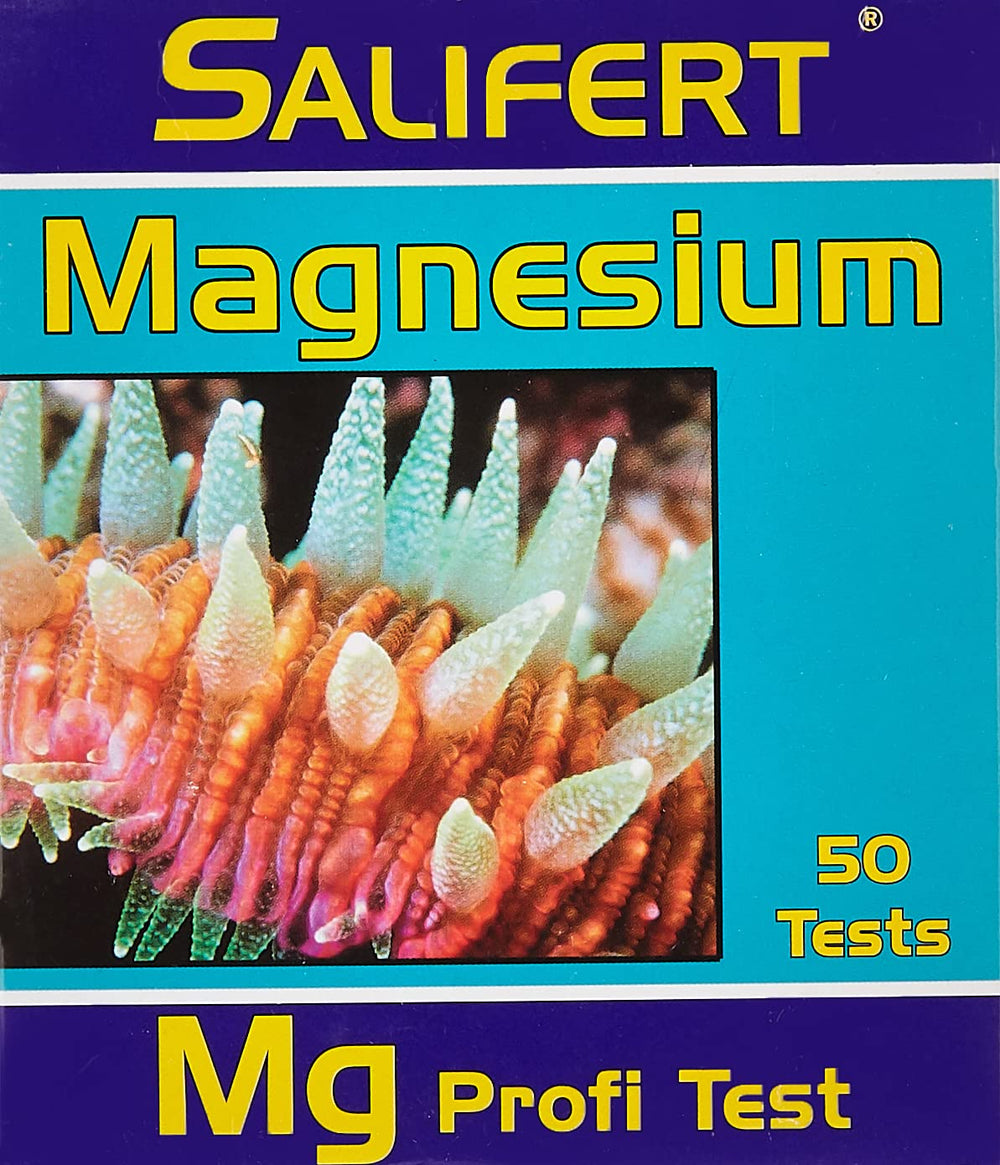 Salifert Magnesium: frente del kit de prueba para monitorear magnesio marino.