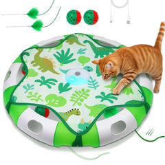 Salodal juguete para gatos con pluma móvil, ideal para ejercicio diario.