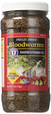 San Francisco Bay Brand gusanos de sangre desecados en envase de 1 oz para peces.
