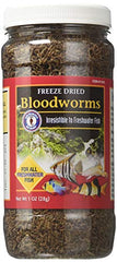 San Francisco Bay Brand gusanos de sangre desecados listos para alimentar acuarios.