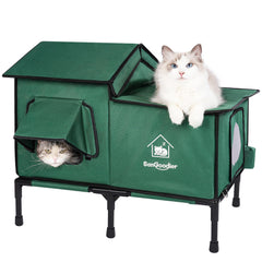 Sangoodier casa gatos exterior impermeable para refugio al aire libre