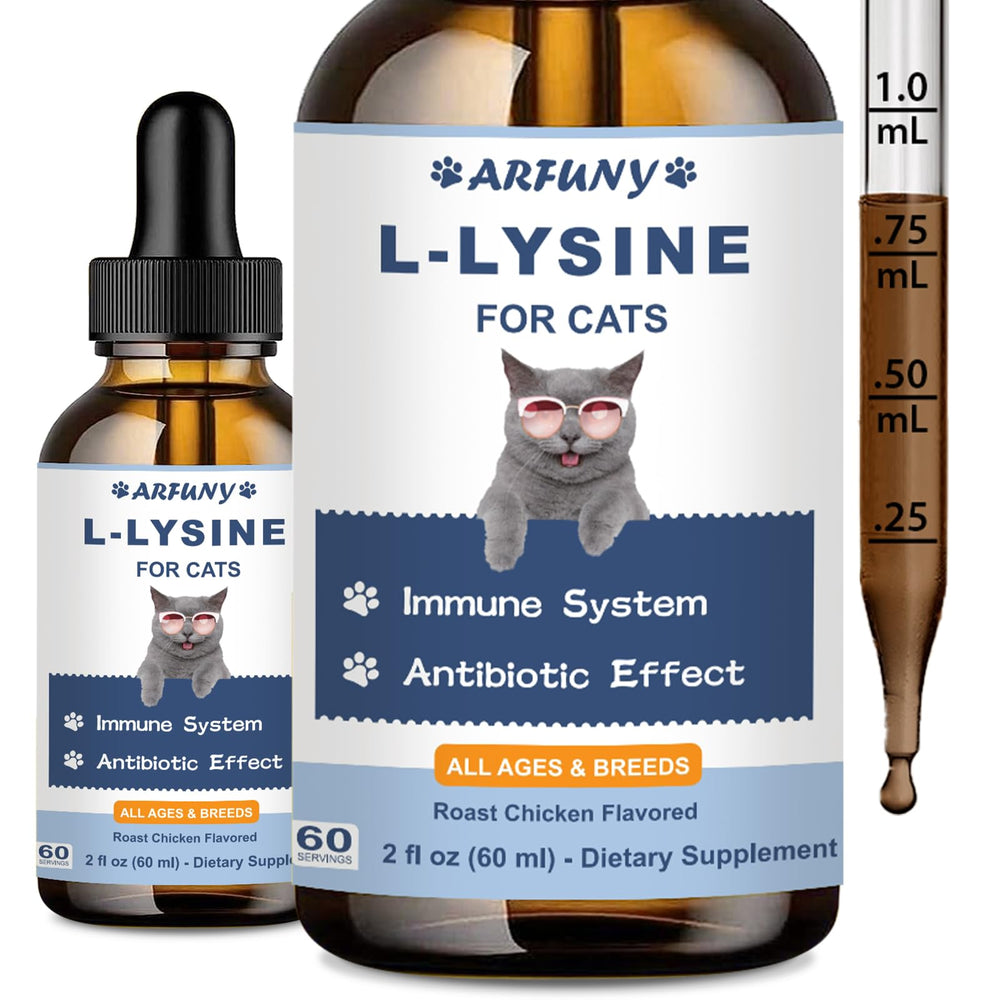 SANTKOL Lisina para gatos, bote de 60 ml para uso diario y apoyo inmunitario.