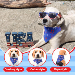 Bandana de Sanwuta para perros multicolor, lista para celebraciones del Día de la Independencia.