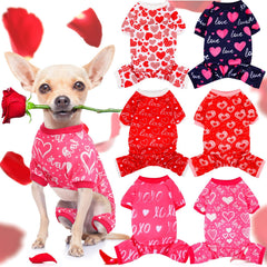 Pijamas Sanwuta para perro Valentín, conjunto de 6 piezas, ideal para fotos festivas