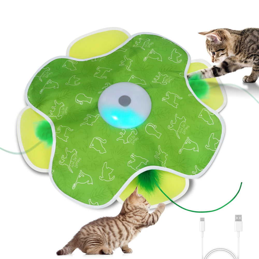Saolife juguete interactivo para gato, pluma en movimiento que incentiva el juego.