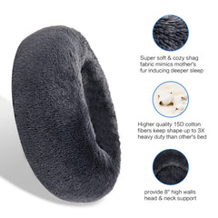 SAVFOX Cama donut para perros, exterior de peluche duradero
