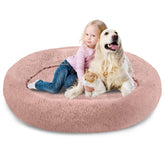 SAVFOX cama plush calma en rosquilla para mascotas, descanso seguro y cómodo.